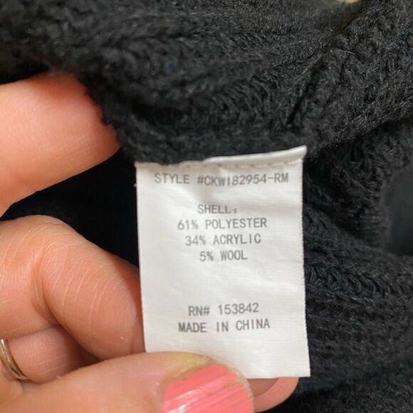 Melloday Black Front Pocket Sweater Small - Picture 8 of 8